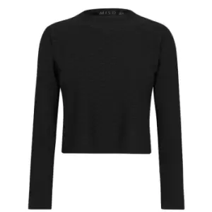 Image of Miso Honeycomb Longsleeve Crop Top Ladies - Black