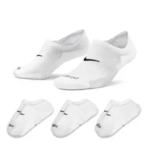 Image of Nike Everyday Plus Cushioned Womens Training Footie Socks (3 Pairs) - White