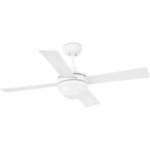 Image of Faro Mini 2 Light Small Ceiling Fan White, Maple with Light, E14