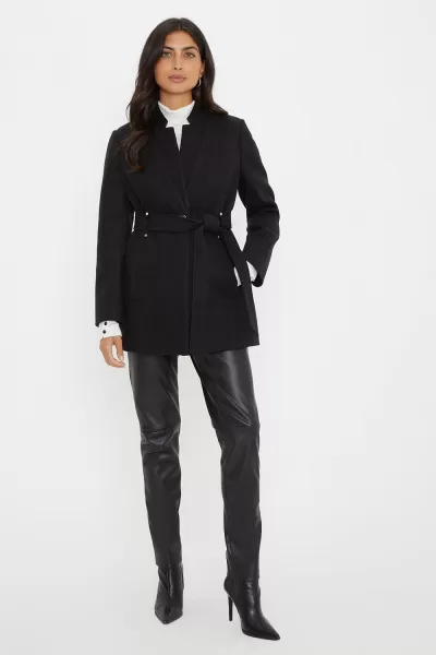 Image of Short Belted Wrap Coat