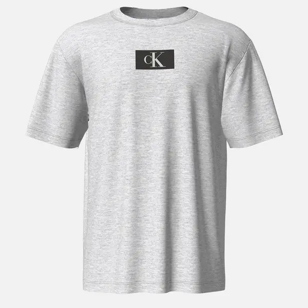 Image of Calvin Klein Centre Logo Cotton Lounge T-Shirt - L Grey Underwear and Nightwear male 000NM2399EP7A L