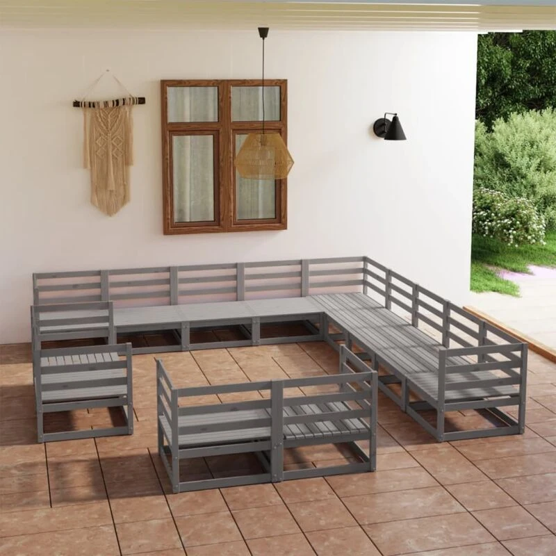 Image of VIDAXL 13 Piece Garden Lounge Set Solid Pinewood vidaXL 8720286470695