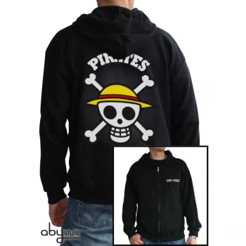 Image of One Piece - Skull With Map Mens X-Large Hoodie - Black