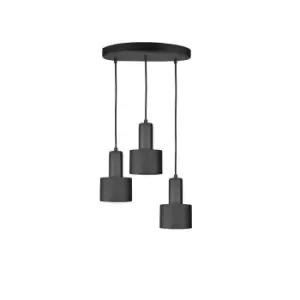 Image of Luce Cluster Pendant Ceiling Light Black, 30cm, 3x E27