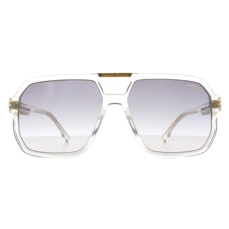 Image of Carrera Mens Aviator Crystal Grey Gold Mirror Gradient VICTORY C 01/S in Clear Clear Male One Size