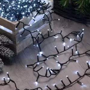 Image of Festive 15.5m Indoor & Outdoor Flickering Christmas Tree Fairy Lights 600 White LEDs