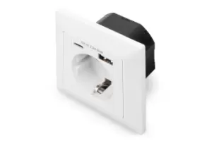 Image of Digitus Safety Plug for Flush Mounting with 1 x USB Type-C, 1 x...