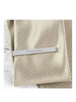 Image of Personalised Mens Silver Plated Tie Clip, One Colour, Men