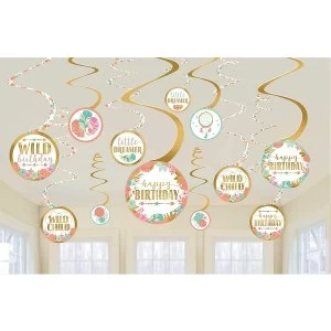 Image of Happy Birthday Swirl Decorations