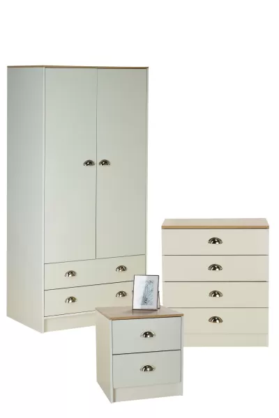 Image of Christian 3 Piece Set with 2 Drawer Bedside Offer - Natural - Particle Board