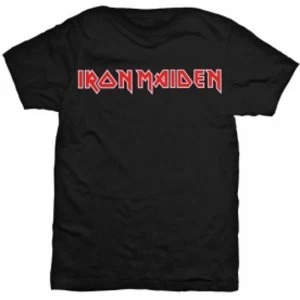 Image of Iron Maiden Logo Mens Black T Shirt: Large