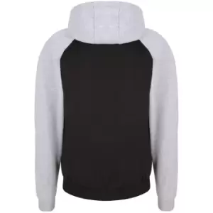 Image of AWDis Just Hoods Mens Baseball Zoodie (XXL) (Jet Black/Heather Grey)
