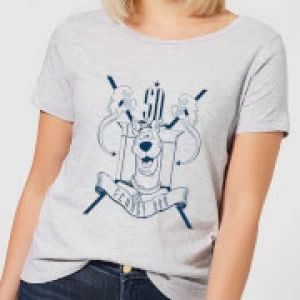 Image of Scooby Doo Coat Of Arms Womens T-Shirt - Grey - M