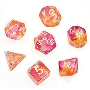 Image of Yellow & Red Translucent Polyhedral Dice Set