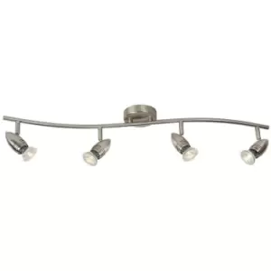 Image of Lucide CARO-LED - Ceiling Spotlight Bar - LED - GU10 - 4x5W 2700K - Satin Chrome