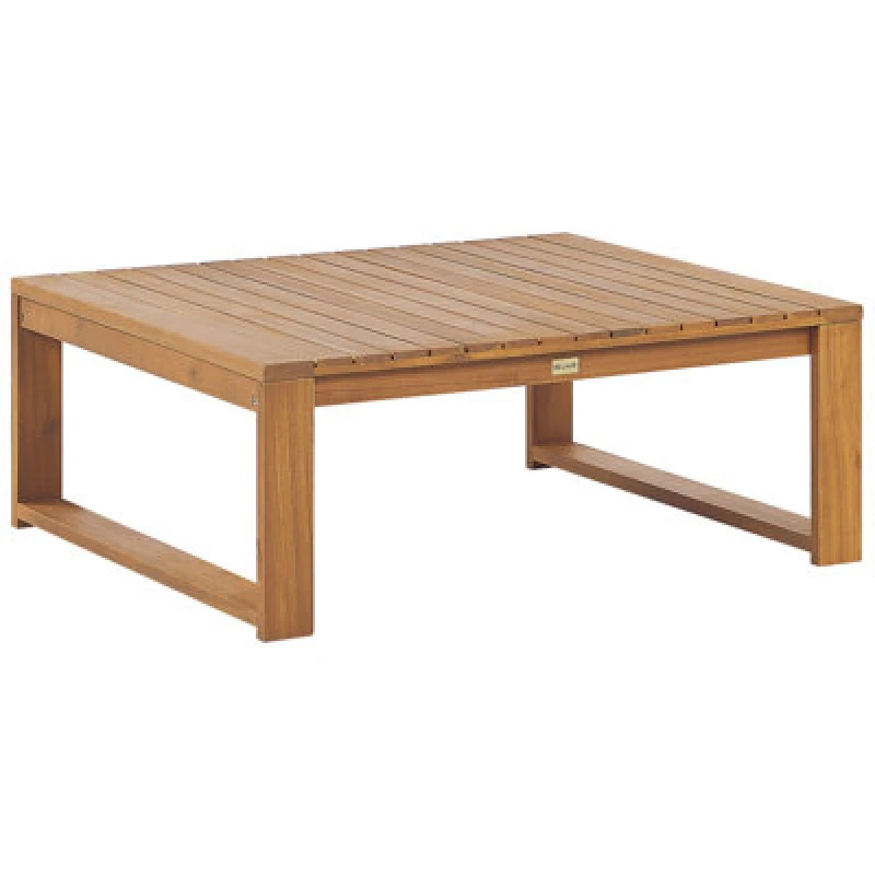 Image of Beliani Garden Coffee Table Timor 90 Cm 75cm Certified Acacia Wood Light Brown