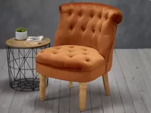 Image of LPD Charlotte Orange Velvet Fabric Accent Chair
