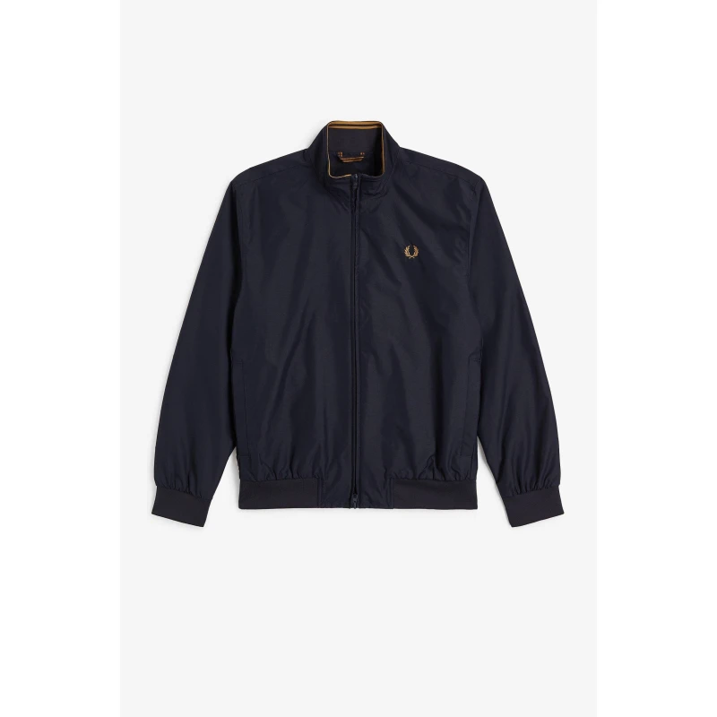 Image of Fred Perry Mens Brentham Cotton Long Sleeve Harrington Jacket Navy 248 male M