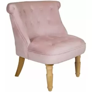 Image of Charles Bentley - Toulouse Velvet Occasional Chair with Solid Wood Frame Pink - Pink
