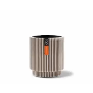 Image of Vase cylinder Groove 11x12 ivory