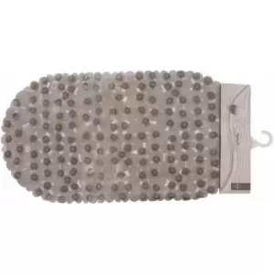 Image of Bath Mats PVC Non Slip Grey Bath Mat With Suction Grips Stylish Design Round Shaped Mats For Bathroom With Pebble Design 1 x 36 x 69 - Premier