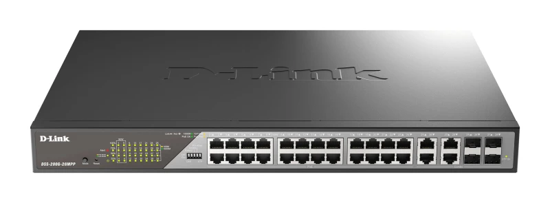 Image of D-Link D-Link DSS-200G-28MPP network switch Managed L2 Gigabit Ethernet (10/100/1000) Power over Ethernet (PoE) 1U Grey DSS-200G-28MPP/E