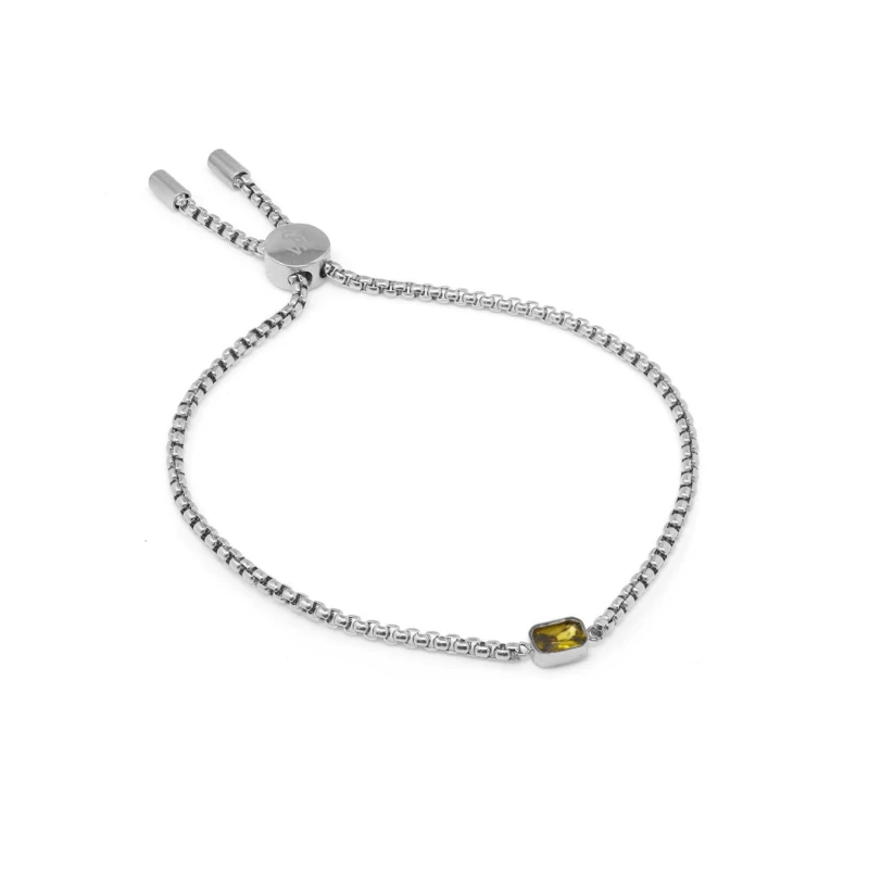 Image of Say It With Children's August Peridot Birthstone Bracelet - Silver Silver Unisex One Size