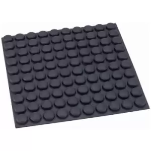 Image of R-TECH 310034 Flat Round Rubber Feet 10.5 x 10.0 x 5.0 - Black - S...