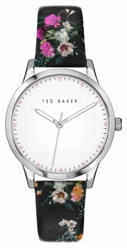 Image of Ted Baker Fitzrovia Bloom White Dial Black Floral Watch