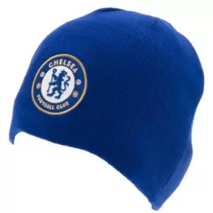 Image of Chelsea FC Official Adults Unisex Knitted Hat (One Size) (Royal Blue)