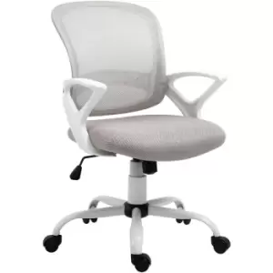Image of Vinsetto Mesh Task Swivel Chair Home Office Desk w/ Lumbar Back Support Grey - Grey
