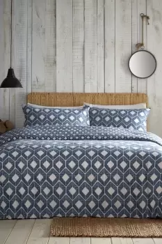 Image of Diamond Blue Duvet Cover and Pillowcase