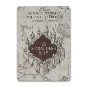 Image of Harry Potter Tin Sign Marauders Map 15 x 21 cm