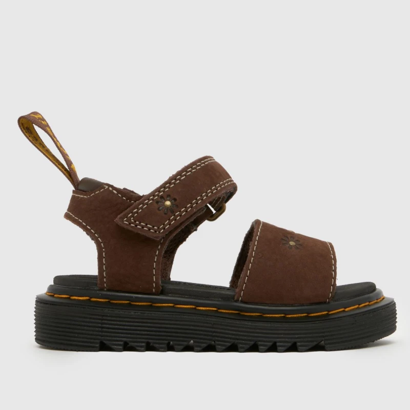 Image of Dr. Martens Dark Brown Shore Marlowe II Girls Toddler Sandals Dark Brown UK 7 (EU 24)