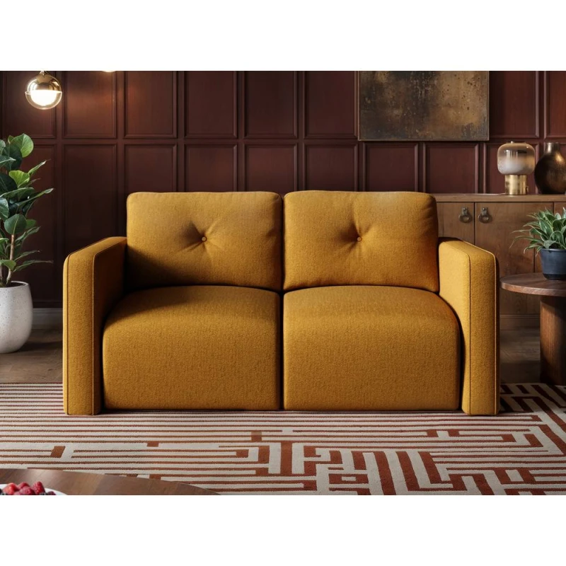 Image of Solace+Co Wilfie 2 Seater Chenille Sofa in Yellow Yellow Unisex