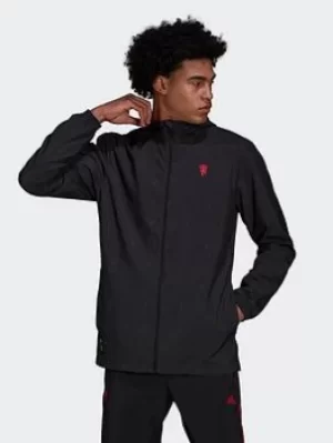 Image of adidas Manchester United Windbreaker, Black Size M Men