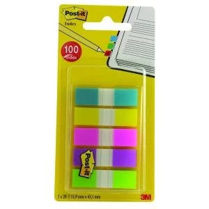 Image of Post-it Portable Small Index 12mm Assorted Pack of 100 683-5CBINDEX