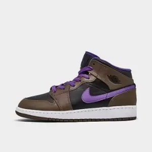 Image of Big Kids Air Jordan Retro 1 Mid Casual Shoes
