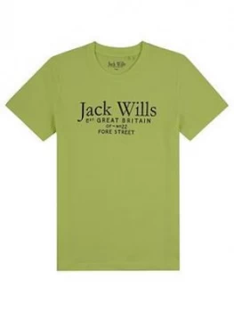 Image of Jack Wills Boys Script T-Shirt - Lime
