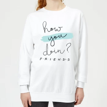 Image of Friends How You Doin? Womens Sweatshirt - White - XL