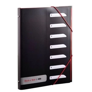 Image of Black n Red by Elba 7 Part Polypropylene Sorter with Tabs Single