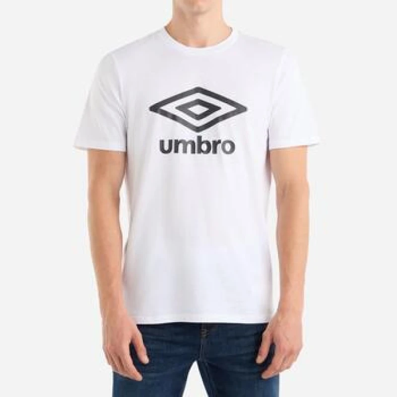 Image of Umbro Umbro Men Stacked Logo T-Shirt in White Size: X-Large White XL Male 5063652543757