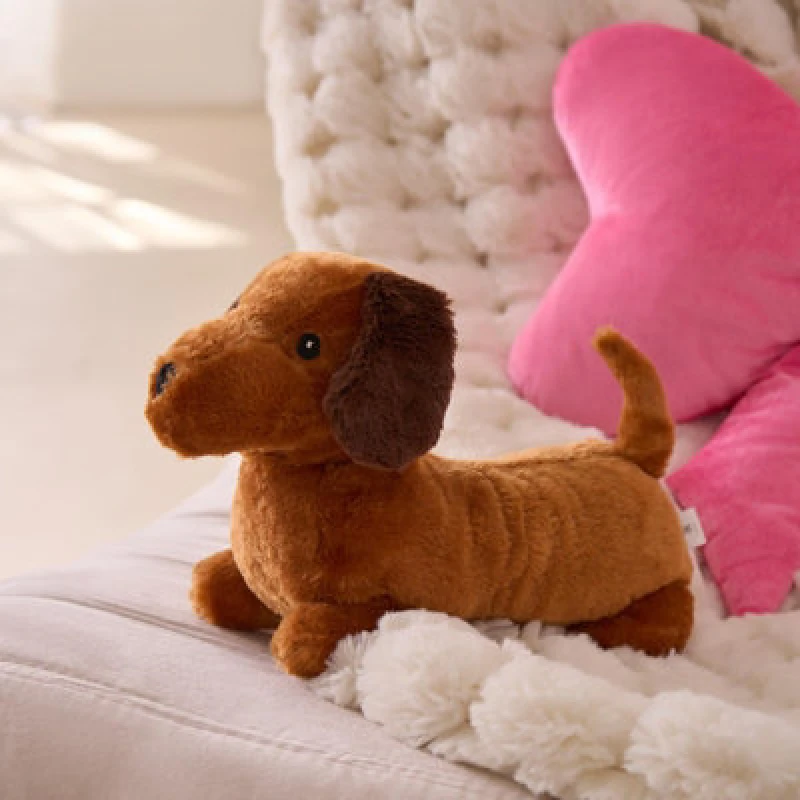 Image of OHS OHS Sausage Dog Soft Plush Microwaveable Heat Pad in Brown Brown One Size Unisex 5027434220557