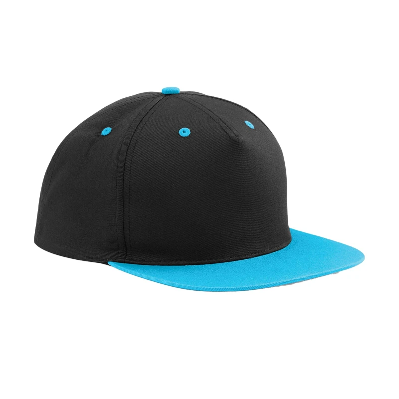 Image of Beechfield Beechfield Men Contrast 5 Panel Snapback Cap in True Black True Black One Size Male 5063377408218