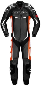 Image of Spidi Track Wind Pro One Piece Motorcycle Leather Suit, black-white-red, Size 48, black-white-red, Size 48