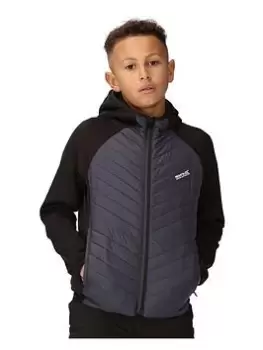 Image of Boys, Regatta Kids Kielder Hybrid VII Jacket - Black/Grey, Black, Size 5-6 Years