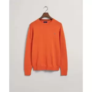 Image of Gant Classic Cotton Crew Neck Jumper - Orange