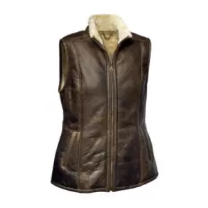 Image of Eastern Counties Leather Womens/Ladies Gilly Sheepskin Gilet (12) (Chocolate Forest)