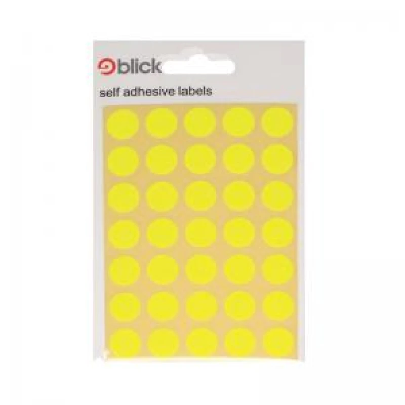 Image of Blick Self Adhesive Flourescent Round Labels 13mm - Yellow (2800 Pack) RS004752