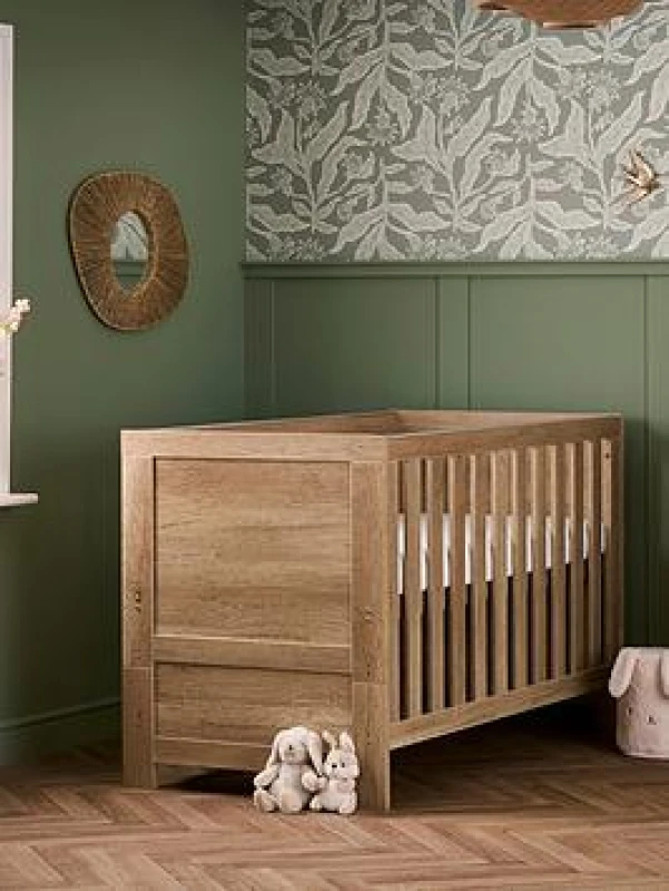 Image of Obaby Nika Cot Bed - Oak, Brown 21OB1008